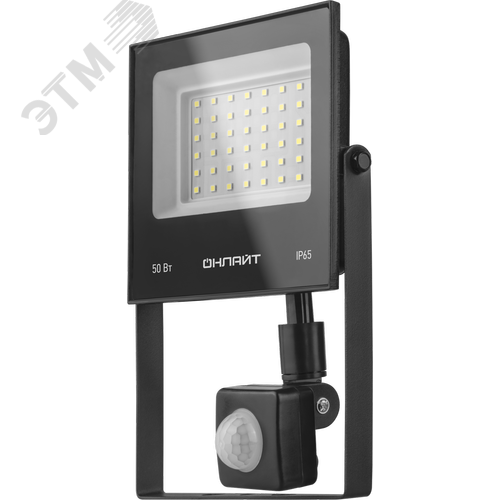 Изображение товара Прожектор светодиодный ДО-50w с ИК датчиком 6500К 4000Лм IP65 (шт)