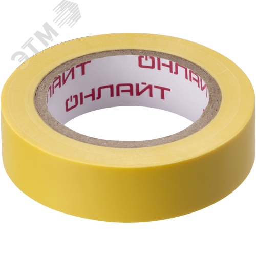 Изображение товара Изолента ПВХ желтая 15мм 10м ОНЛАЙТ OIT-B15-10/Y (шт)