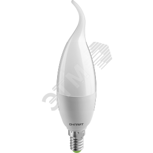 Лампа светодиодная LED 10вт Е14 теплый матовая свеча на ветру