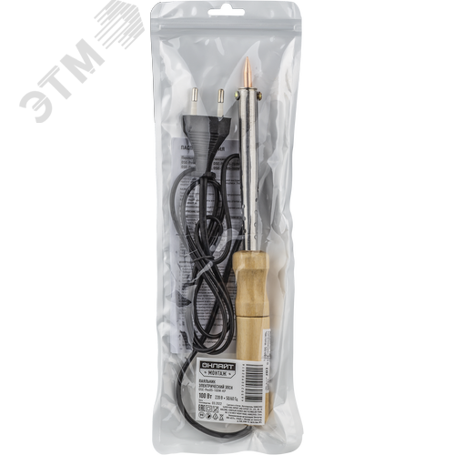 Паяльник ОНЛАЙТ 90 201 OSE-Pes05-100W-KP (дерево, конус прямой) - фото 2