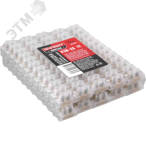 Колодка клеммная винтовая КЗВ-20 полиэтилен белый OTB-UPE-S12-20-WH - фото 2