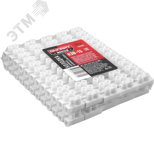 Колодка клеммная винтовая КЗВ-15 полипропилен белый OTB-UPP-S12-15-WH - фото 2