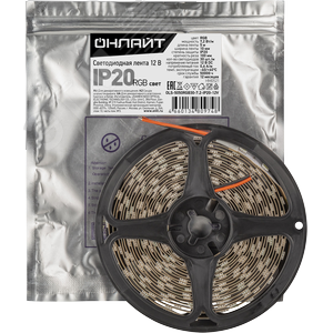 Изображение товара Лента светодиодная 7.2Вт/м 12В RGB IP20 30LED/м OLS-5050 5м (шт)