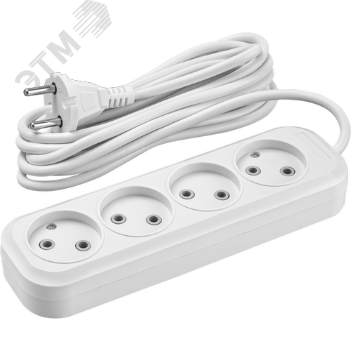 Удлинитель бытовой OPE-S-04-200-X-2x1 без заземления 4 розетки 2м ПВС 2х1 2200Вт - фото 1