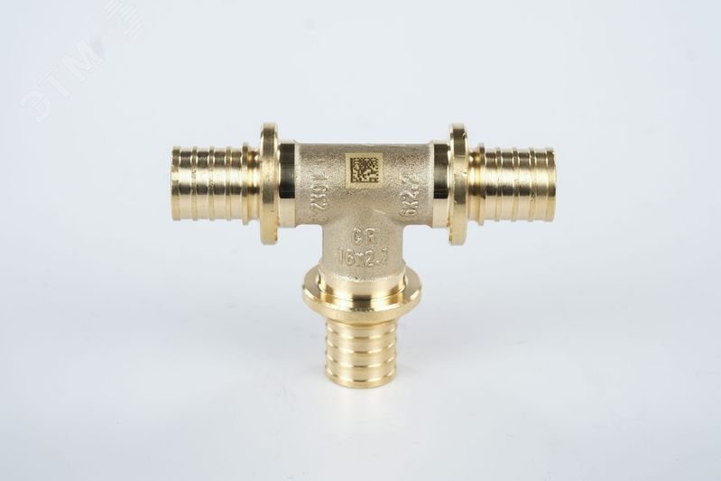 Изображение товара Тройник 16 равносторонний аксиальный из латуни DZR для водоснабжения