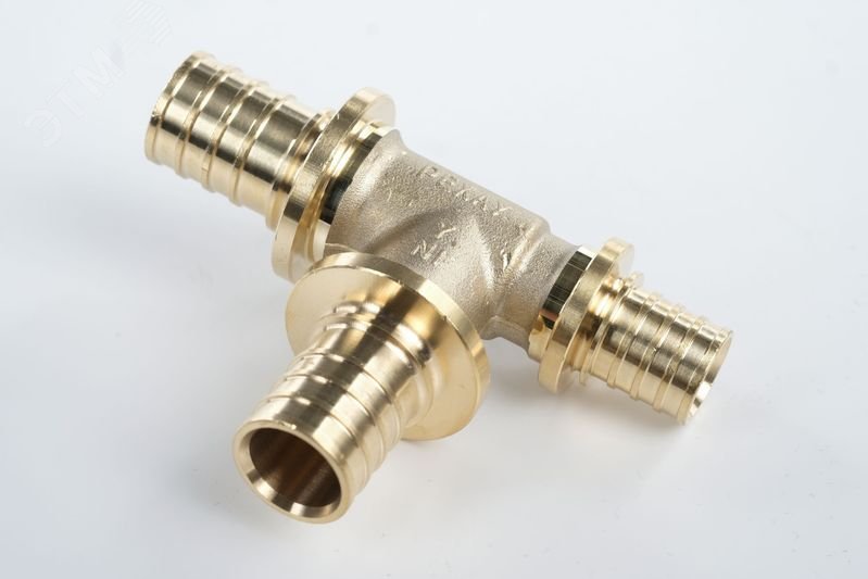 Изображение товара Тройник 25х25х20 аксиальный латунный DZR для водоснабжения