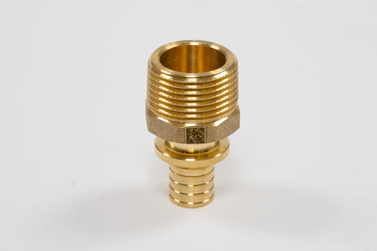 Переходник 25х1'НР с наружной резьбой, аксиальный, латунь DZR