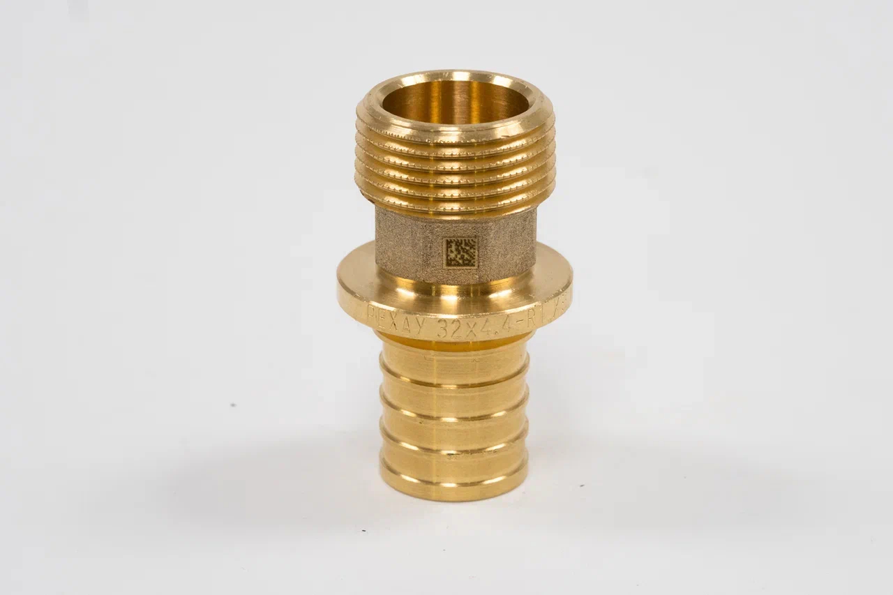 Переходник 32х1'НР с наружной резьбой, аксиальный, латунь DZR