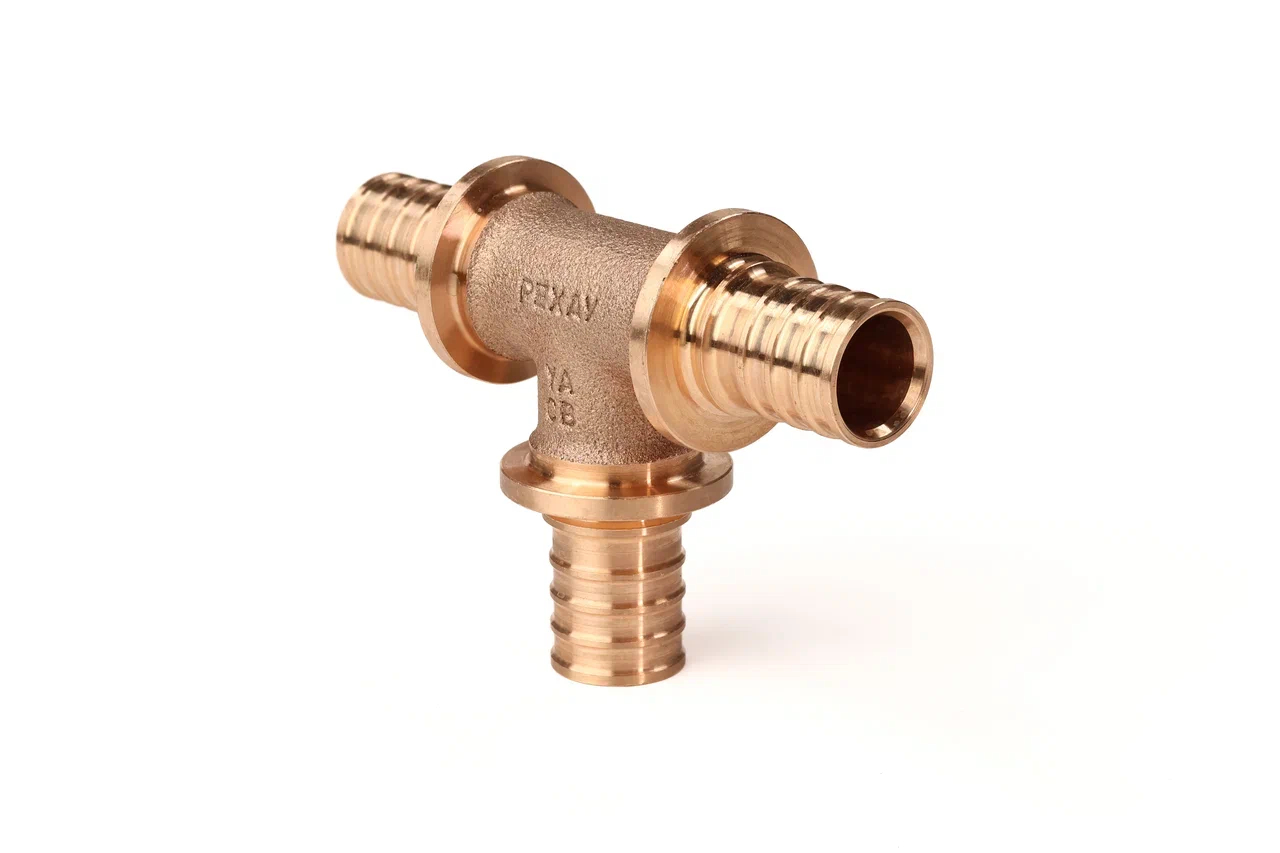 Тройник 25 равносторонний, аксиальный, бронза