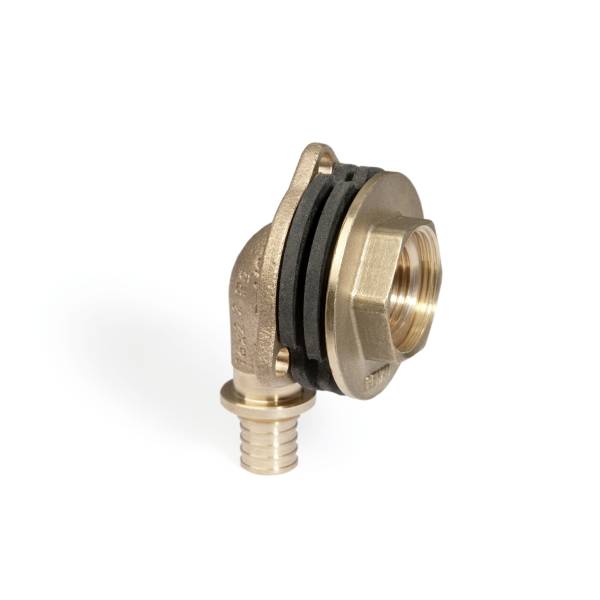 Угольник 16x1/2 переходной с внутренней резьбой, для подсоединения сливного бачка, аксиальный, бронза