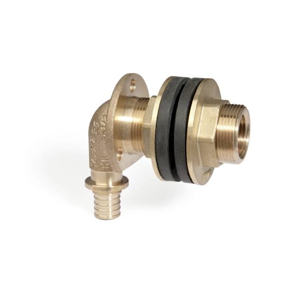 Угольник 16x1/2X55 переходной с внутренней резьбой, к монтажным узлам, аксиальный, бронза