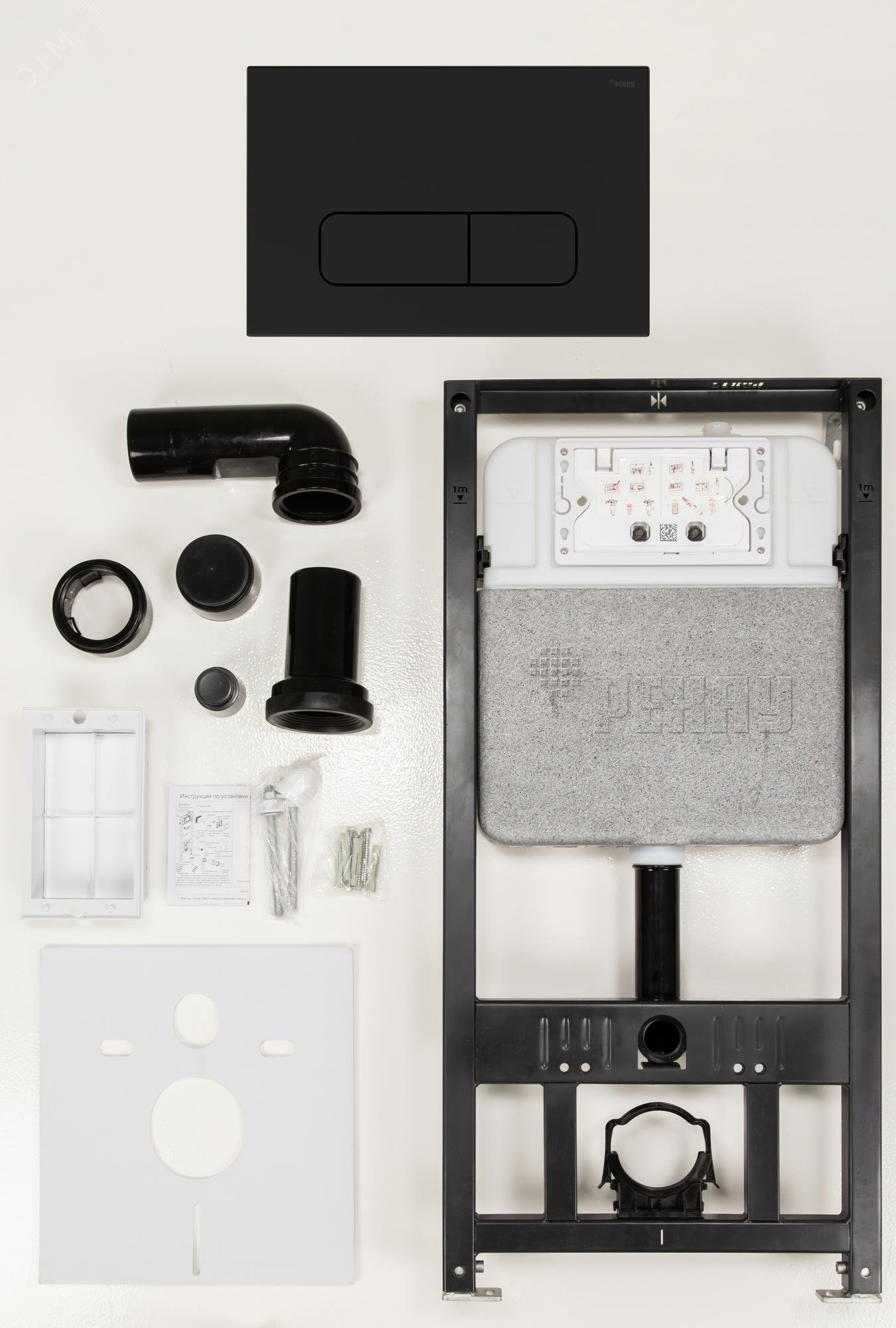 Изображение товара Комплект инсталляции NOVAFLOW с панелью NOVA ELLIPSE 001, черный матовый