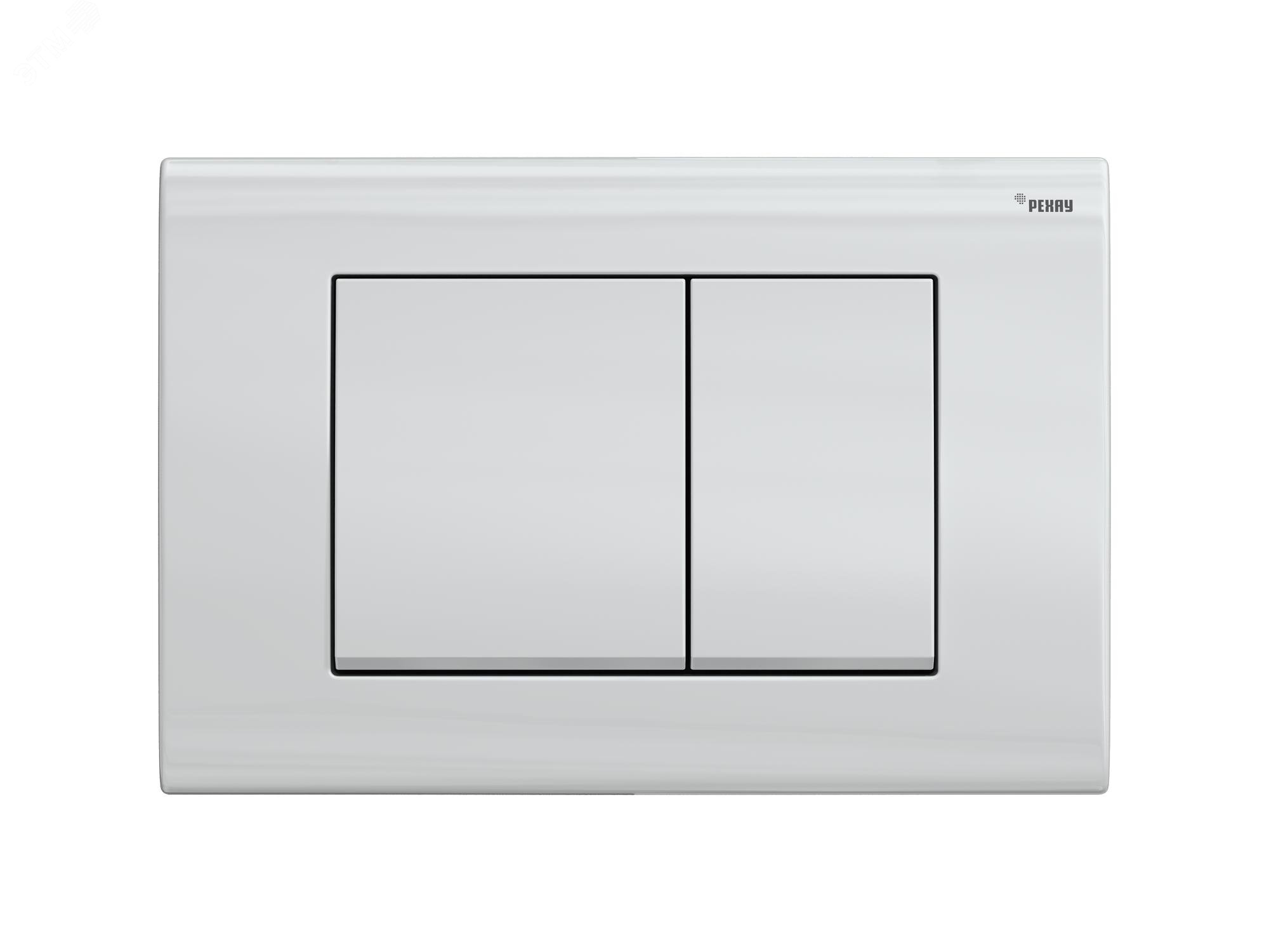 Изображение товара Панель смыва NOVA QUAD 001 с прямоугольными клавишами, пластик, белый, глянцевый (шт)