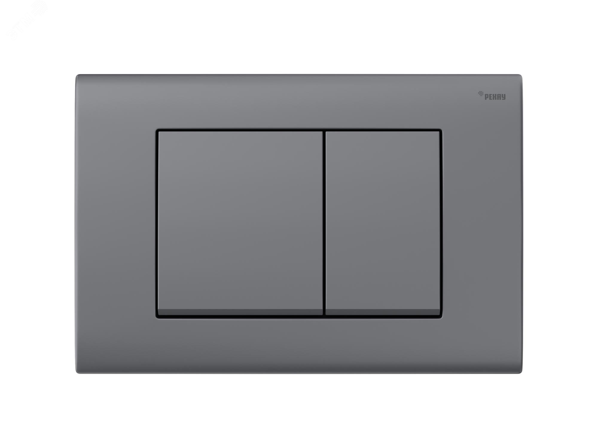 Изображение товара Панель смыва NOVA QUAD 001 с прямыми клавишами пластик графитовый матовый