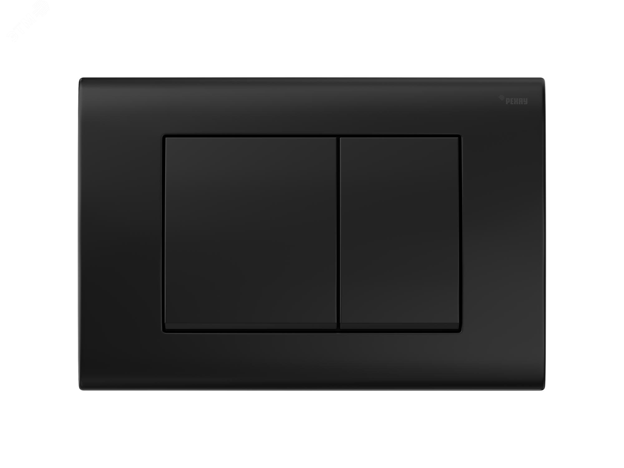 Изображение товара Панель смыва NOVA QUAD 001 с прямоугольными клавишами, пластик, черный, матовый (шт)