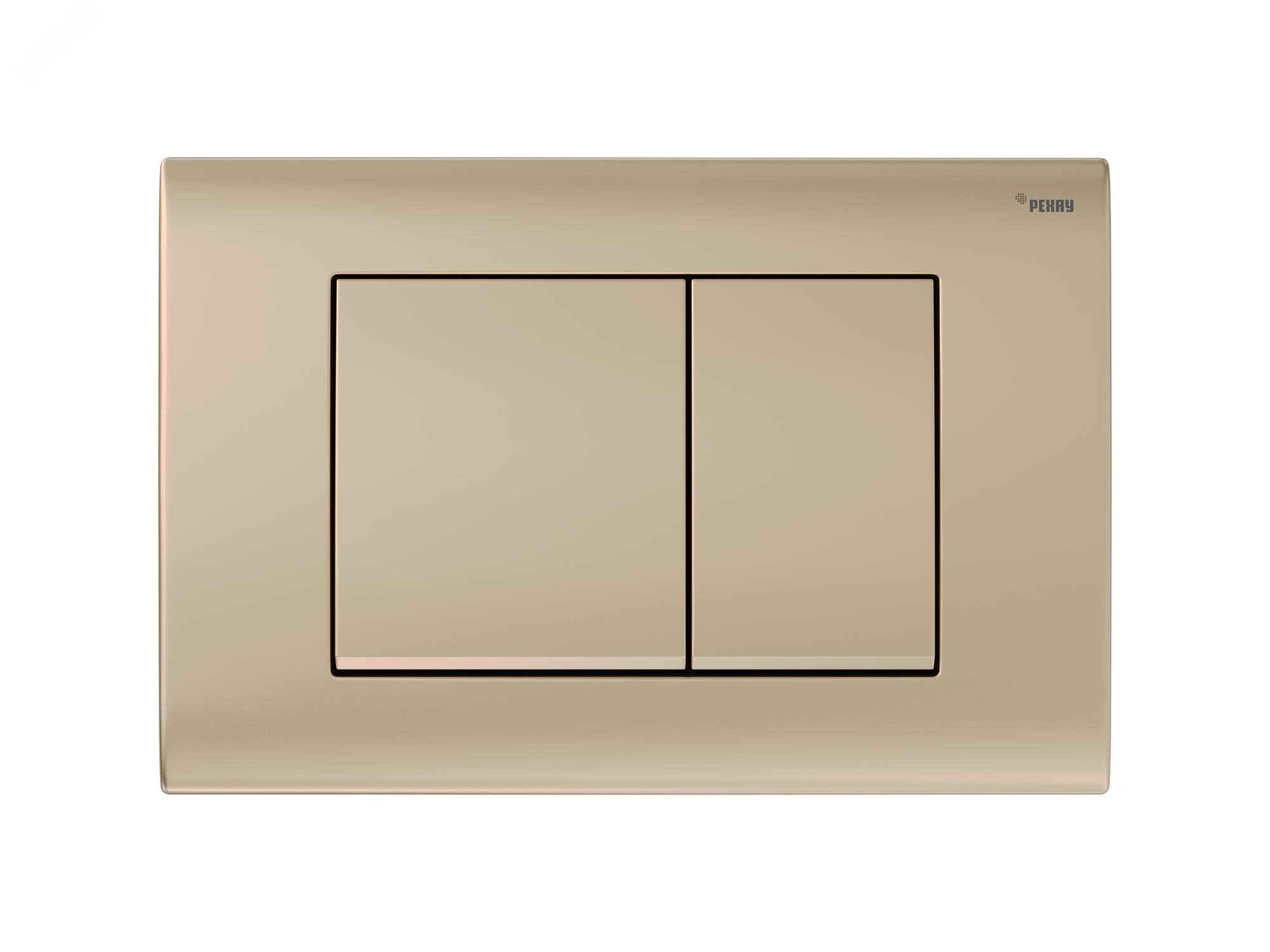 Изображение товара Панель смыва NOVA QUAD 001 механическая золотая матовая пластиковая