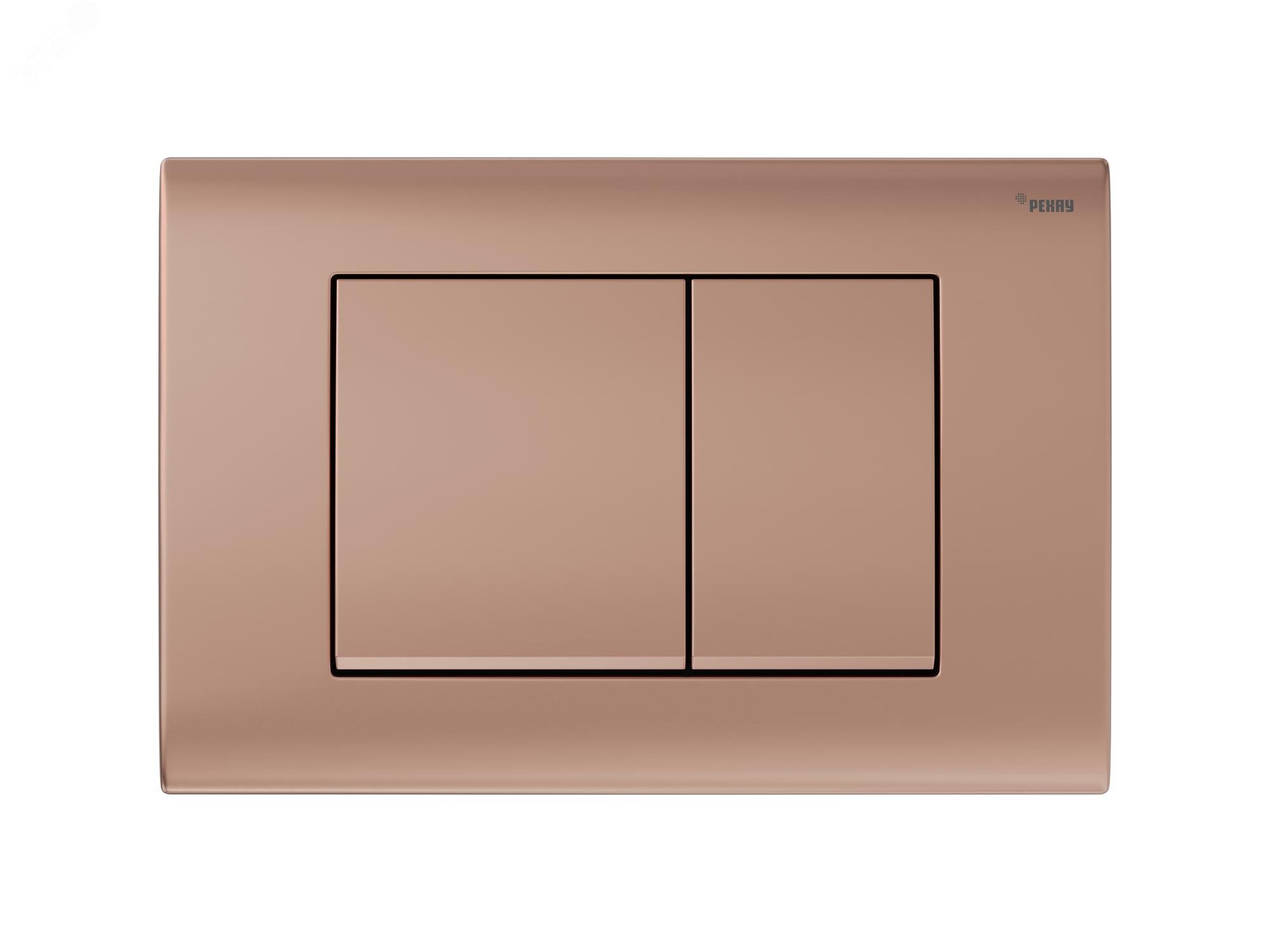 Изображение товара Панель смыва NOVA QUAD 001 с прямоугольными клавишами, пластик, розовое золото, матовый (шт)