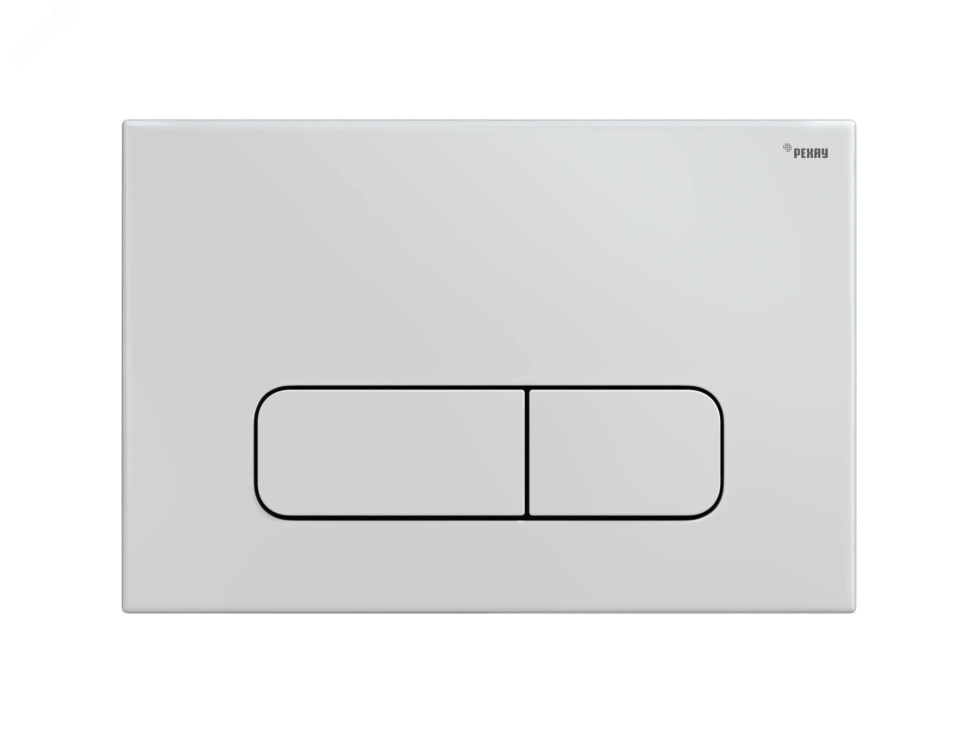 Изображение товара Панель смыва NOVA ELLIPSE 001 с овальными клавишами, пластик, белый, глянцевый (шт)