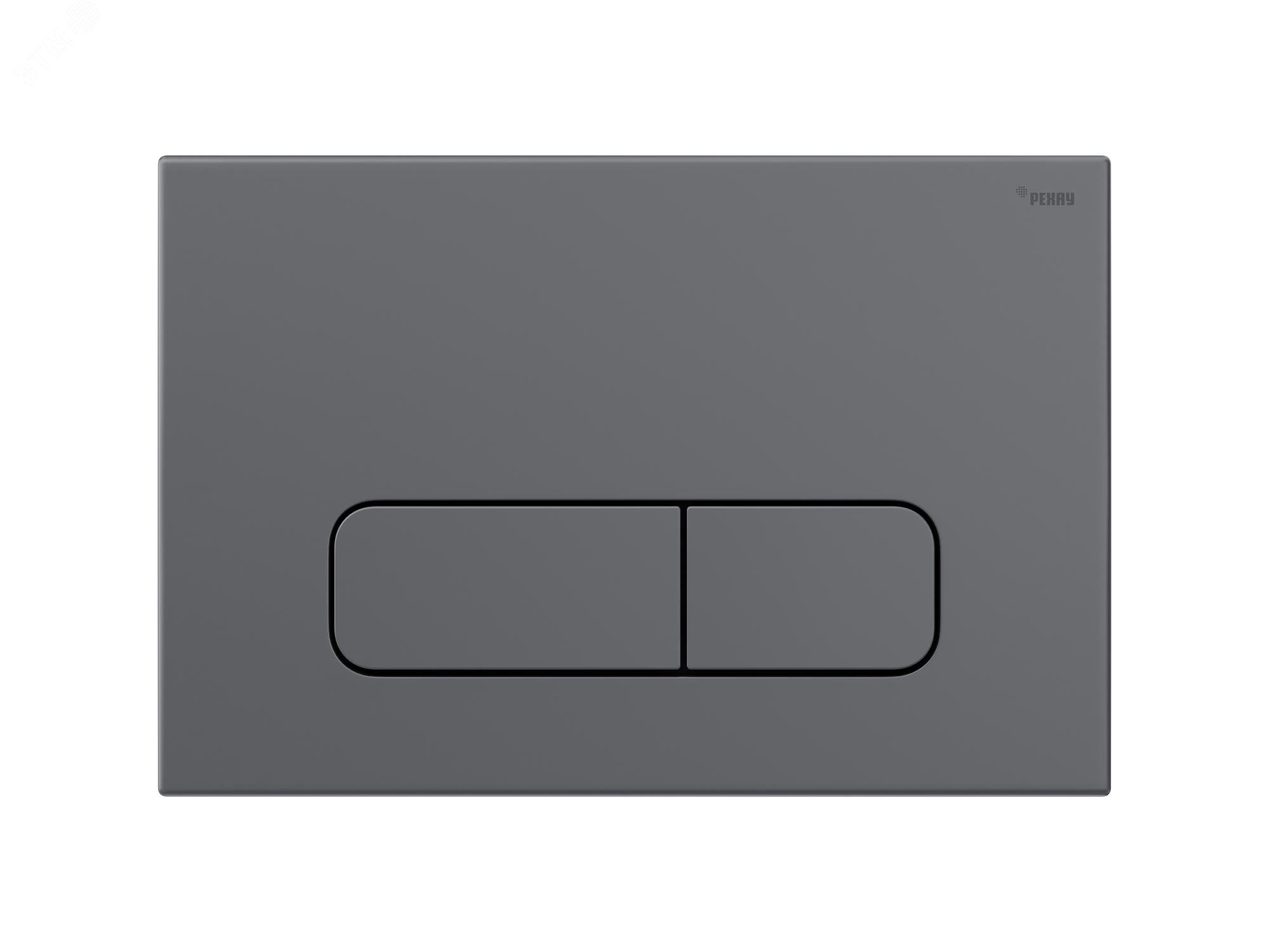 Изображение товара Панель смыва NOVA ELLIPSE 001 с овальными клавишами пластик графитовый матовый