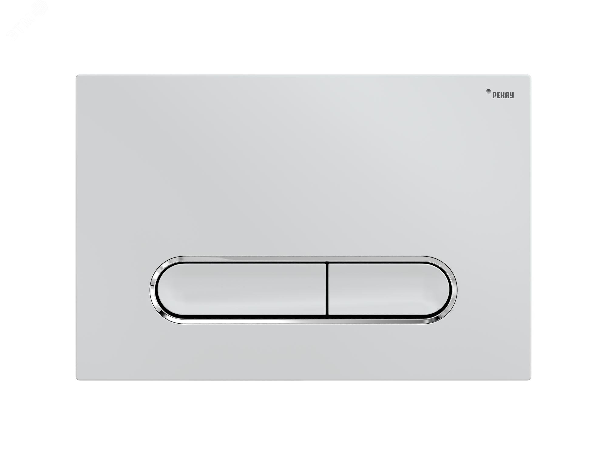 Изображение товара Панель смыва NOVA ELLIPSE 002 с овальными клавишами белая глянец хром