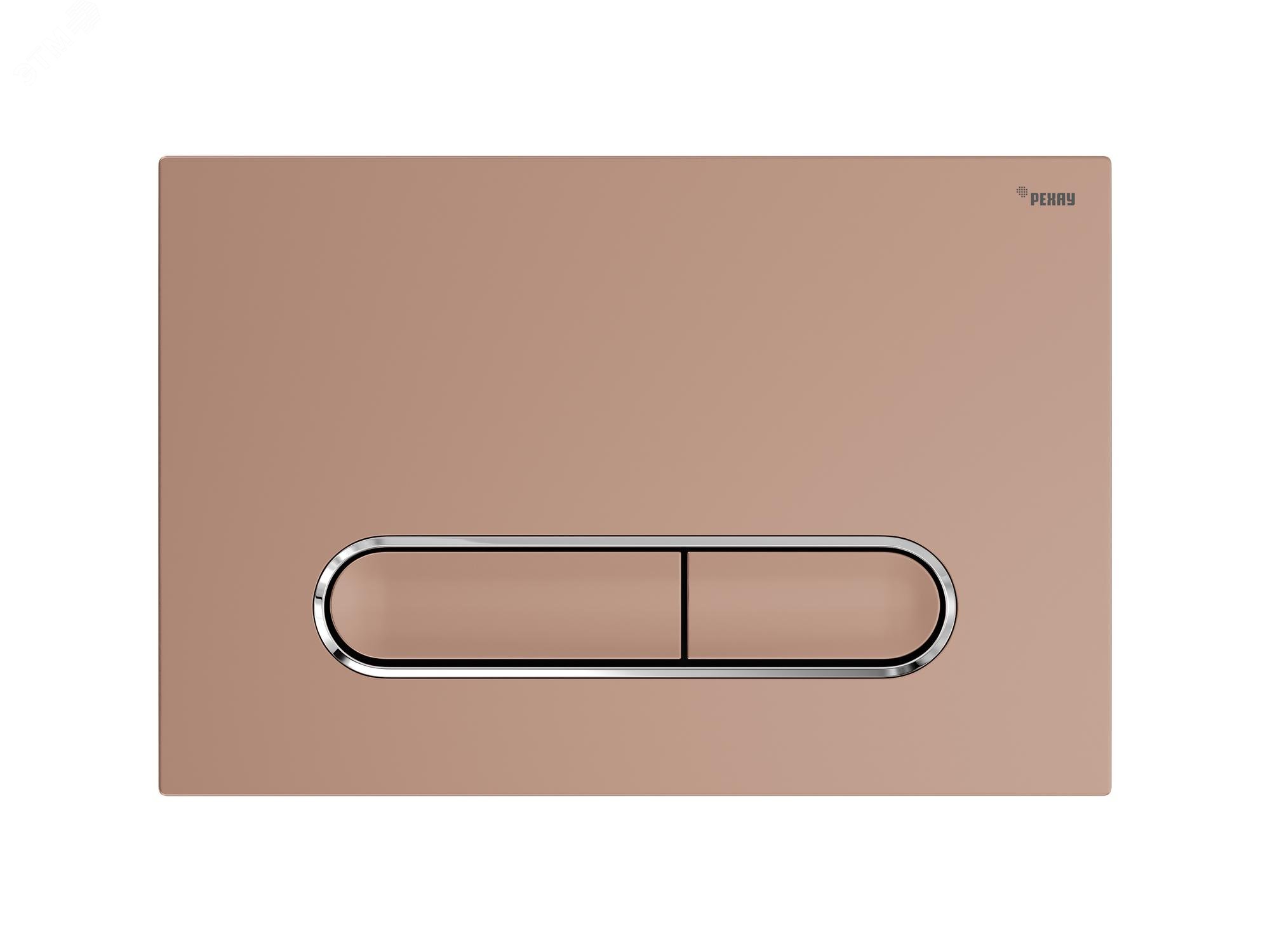 Изображение товара Панель смыва NOVA ELLIPSE 002 с овальными клавишами, пластик, розовое золото, матовый, контур клавиш хром, глянцевый (шт)