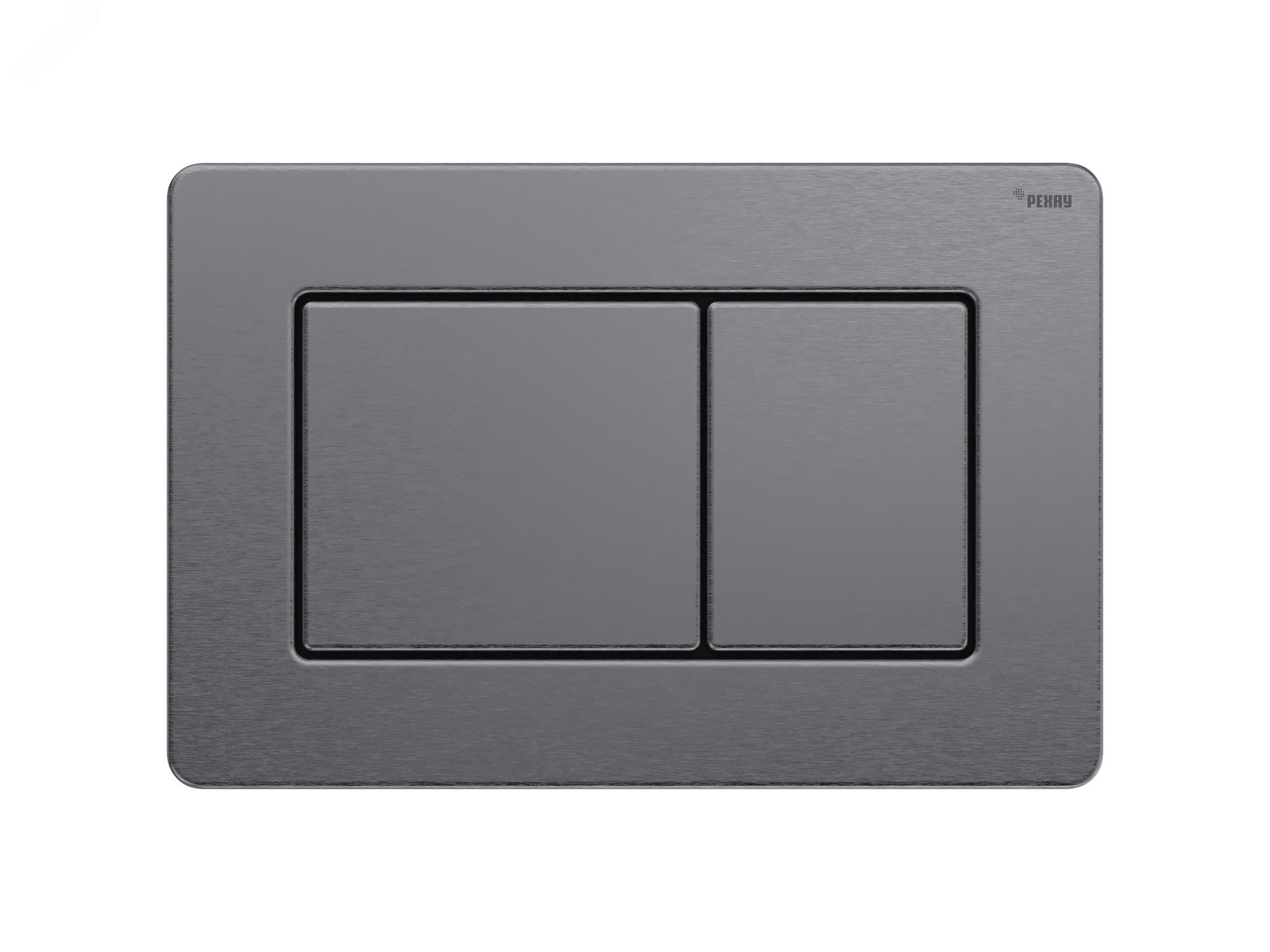 Изображение товара Панель смыва NOVA QUAD STEEL с прямоугольными клавишами с покрытием против отпечатков пальцев, нержавеющая сталь, брашированный графитовый, матовый (шт)