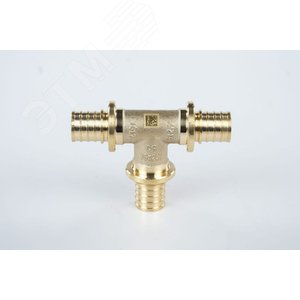 Тройник 16 равносторонний, аксиальный, латунь DZR - фото 1