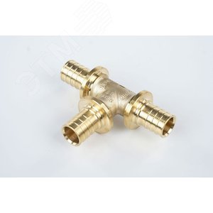 Тройник 25 равносторонний, аксиальный, латунь DZR - фото 2