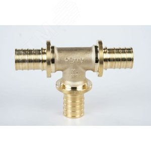 Тройник 25 равносторонний, аксиальный, латунь DZR - фото 3