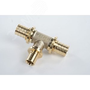 Тройник 20х16х20 переходной, аксиальный, латунь DZR - фото 2