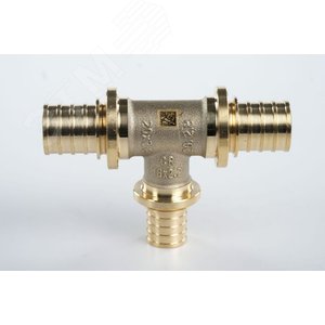 Тройник 20х16х20 переходной, аксиальный, латунь DZR - фото 3