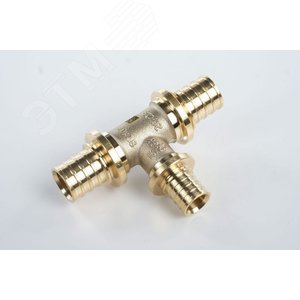 Тройник 20х16х20 переходной, аксиальный, латунь DZR - фото 1