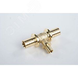 Тройник 25х16х25 переходной, аксиальный, латунь DZR - фото 2