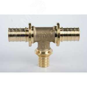 Тройник 25х20х25 переходной, аксиальный, латунь DZR - фото 2