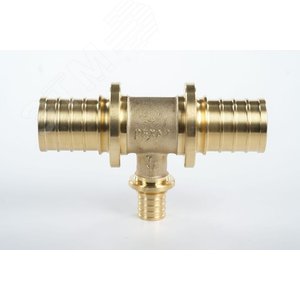 Тройник 32х16х32 переходной, аксиальный, латунь DZR - фото 3