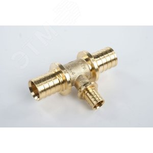 Тройник 32х20х32 переходной, аксиальный, латунь DZR - фото 2