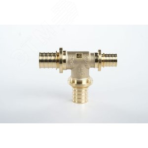 Тройник 20х20х16 переходной, аксиальный, латунь DZR - фото 2