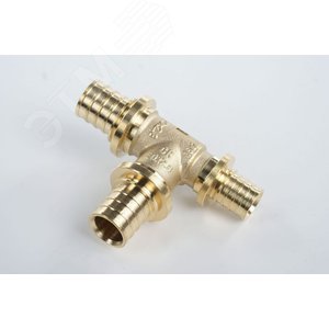 Тройник 20х20х16 переходной, аксиальный, латунь DZR - фото 3