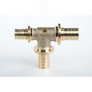 Тройник 25х25х20 переходной, аксиальный, латунь DZR - фото 2