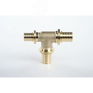 Тройник 25х25х20 переходной, аксиальный, латунь DZR - фото 3