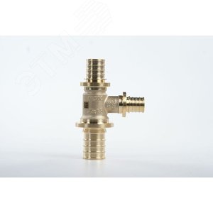 Тройник 25х16х20 переходной, аксиальный, латунь DZR - фото 2