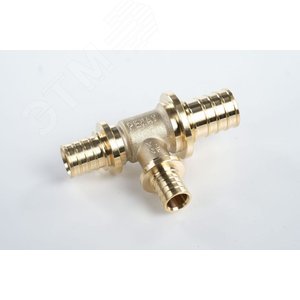 Тройник 25х16х20 переходной, аксиальный, латунь DZR - фото 3