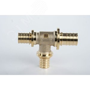 Тройник 25х20х20 переходной, аксиальный, латунь DZR - фото 2