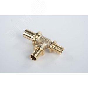 Тройник 25х20х20 переходной, аксиальный, латунь DZR - фото 3