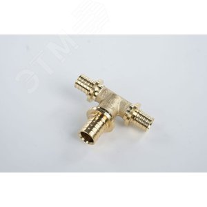 Тройник 16х20х16 переходной, аксиальный, латунь DZR - фото 2