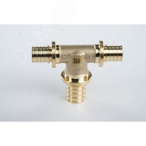 Тройник 16х20х16 переходной, аксиальный, латунь DZR - фото 3