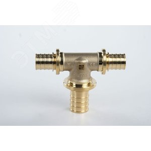 Тройник 20х25х20 переходной, аксиальный, латунь DZR - фото 2