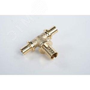 Тройник 20х25х20 переходной, аксиальный, латунь DZR - фото 3