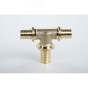 Тройник 20х25х20 переходной, аксиальный, латунь DZR - фото 1