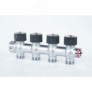 Коллектор распределительный G3/4 4 отвода G3/4 с  плавной регулировкой - фото 2